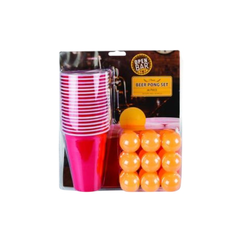 Plastic Party Picnic Cup – Ping Pong Game with 18-Cups & Balls
