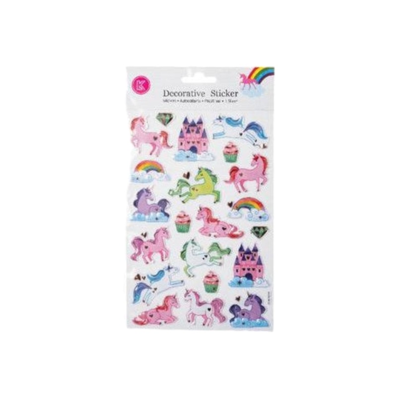 Sticker Embossed Foil Outline Unicorn