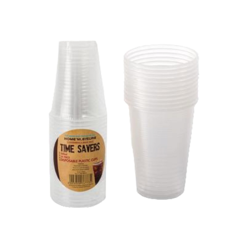 Time Savers 200ml Disposable Picnic Plastic Party Cups 24pack