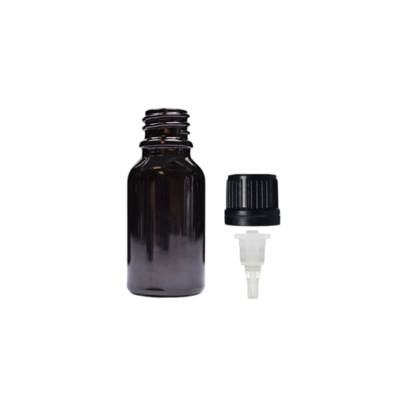 50ml Glass Dropper Bottle Amber Black with Tamper Evident Dropper Lid