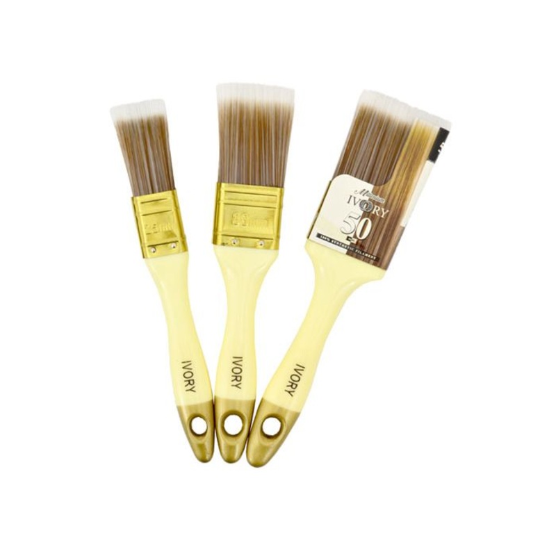 Academy Ivory Paint Brush 3pc Set  25/38/50mm F1529