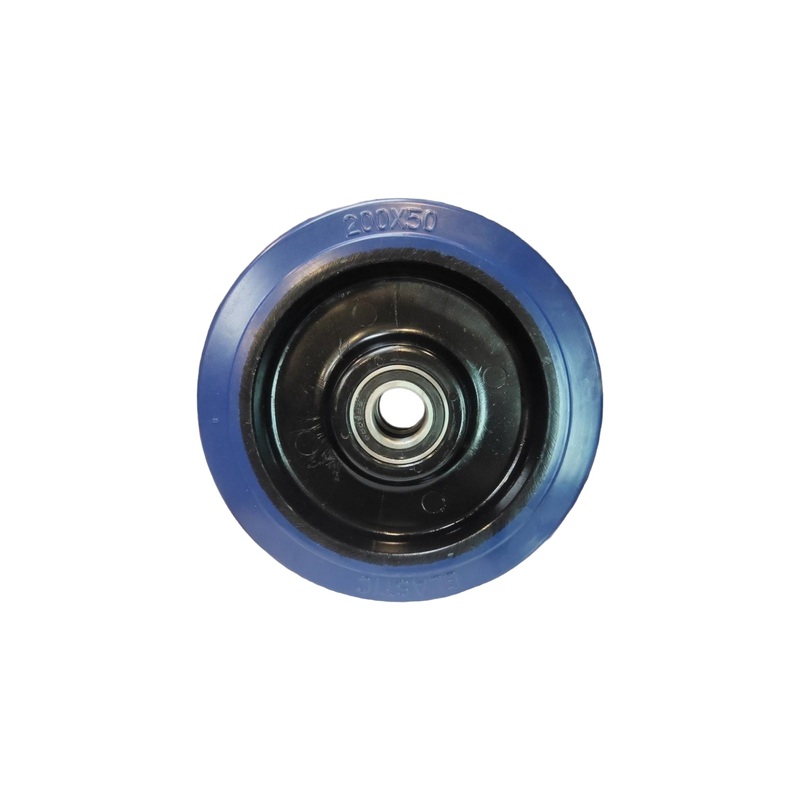 Castor Wheel 200mm Blue Elastic Rubber BB25 NGB200B25