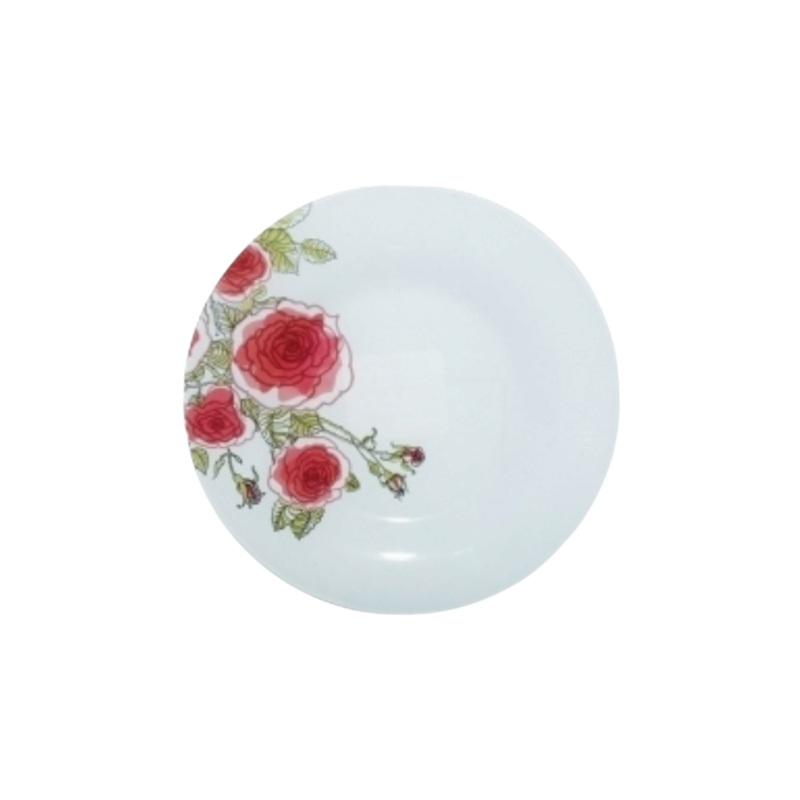 Pasabahce Side Plate Glass White Rose Patterend 19.5×1.5cm 40872
