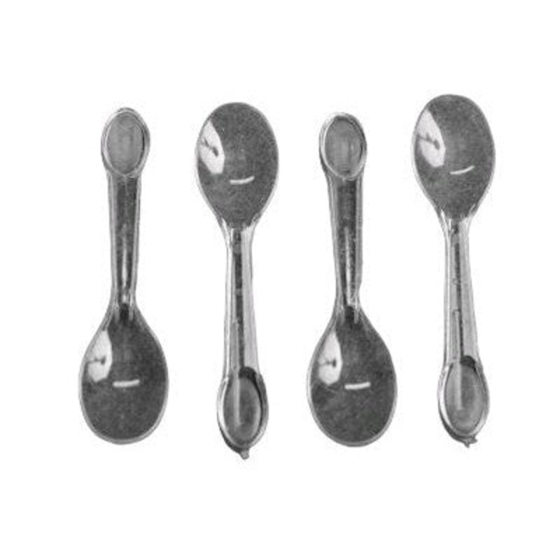 Plastic Ice Cream Spoons Clear 7cm Disposable 100pcs