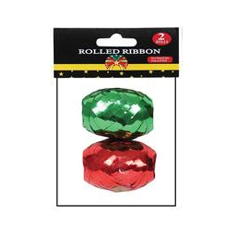 Rolled Ribbon Metallic Gift Decor 10mx5mm 2pack