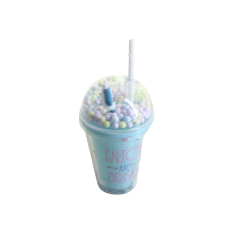 Acrylic Smoothie Tumbler 380ml with Straw and Lid Unifcorn XBOT121
