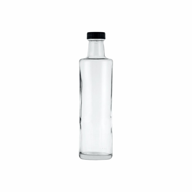 Consol 500ml Glass Round Bottle with Black Lid – Oil & Vinegar 10424