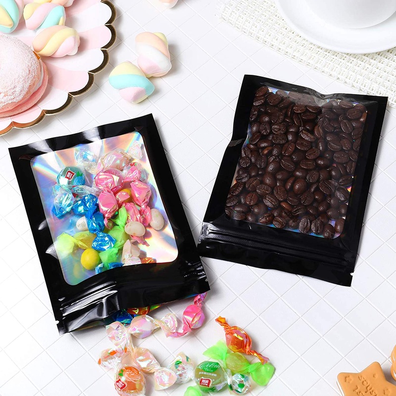 Holographic Resealable Bags 18x26cm Clear Window 10pack