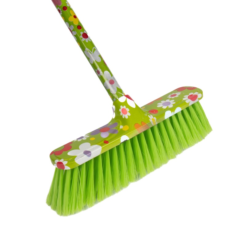 Household Floor Broom with Steel Stick 376