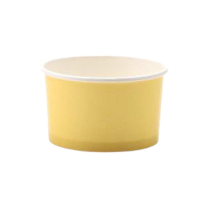 Ice Cream Paper Cups 120ml Pastel Yellow Vintage Tubs 10pack