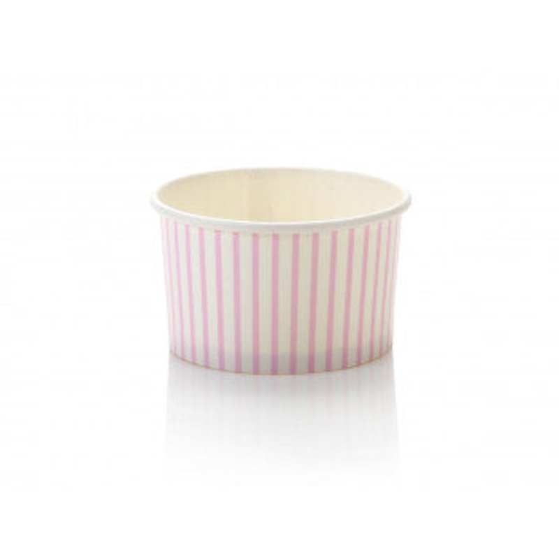 Ice Cream Paper Cups 150ml Multicolor Stripes Vintage Tubs 10pack