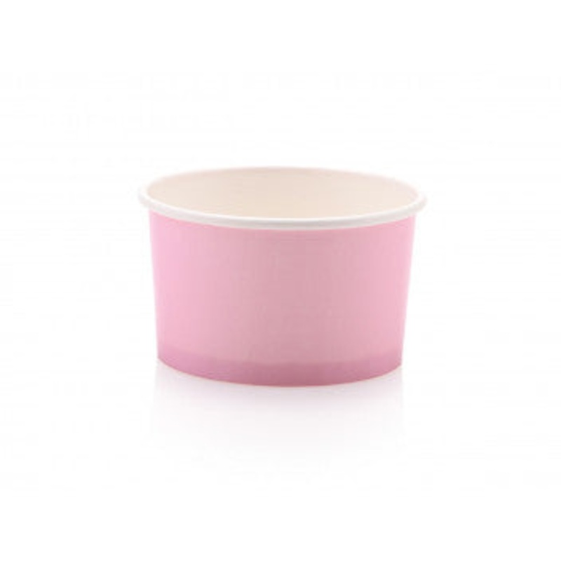 Ice Cream Paper Cups 150ml Pastel Pink Vintage Tubs 10pack