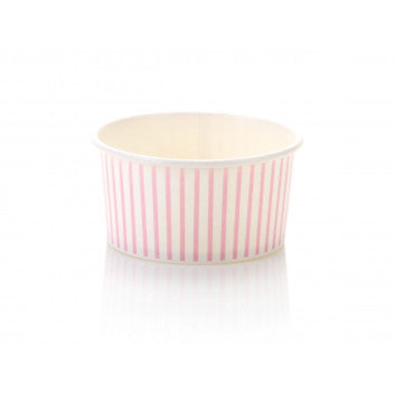 Ice Cream Paper Cups 180ml Baby Blue Stripes Vintage Tubs 10pack