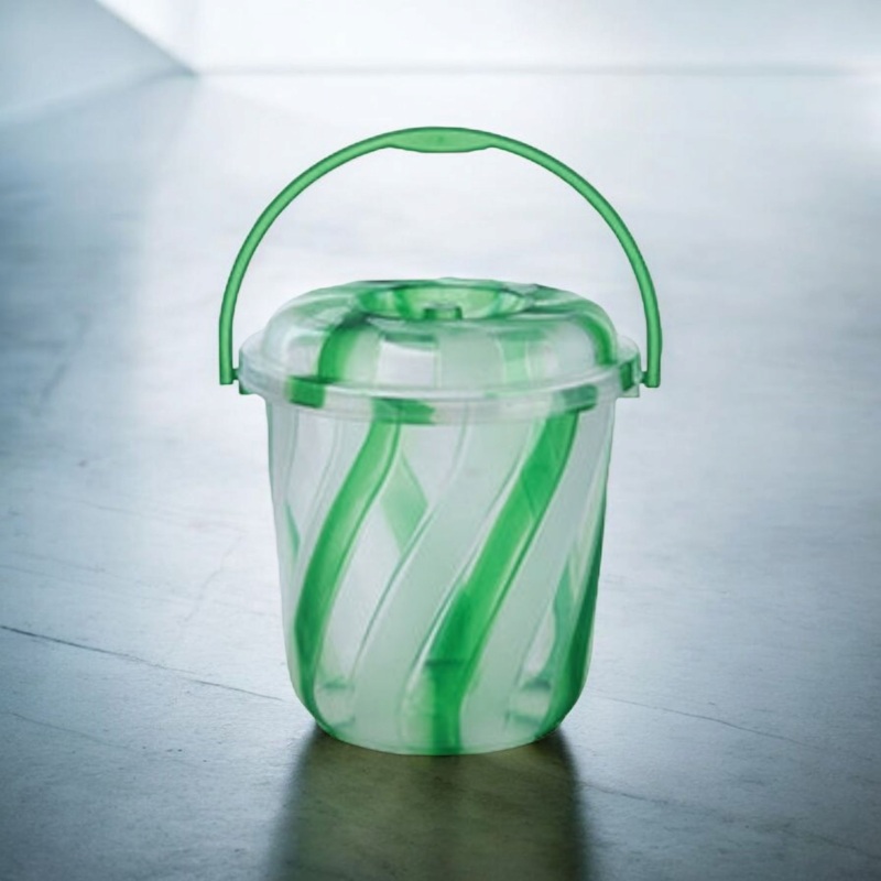 16L Plastic Bucket 2 Tone Colour with Lid 1016D