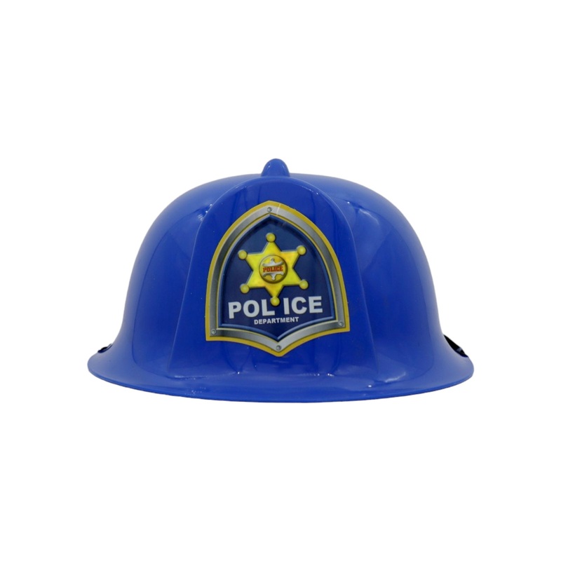 Party Dressup Kids Police Safety Helmet Blue PET Plastic