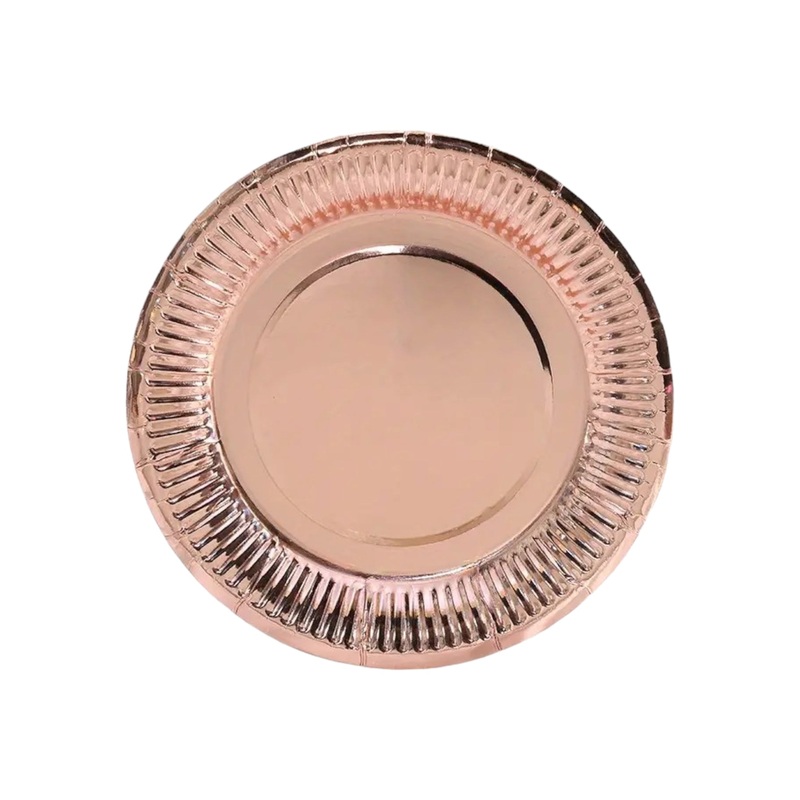 Disposable Party Paper Plate Rose Gold 10pack