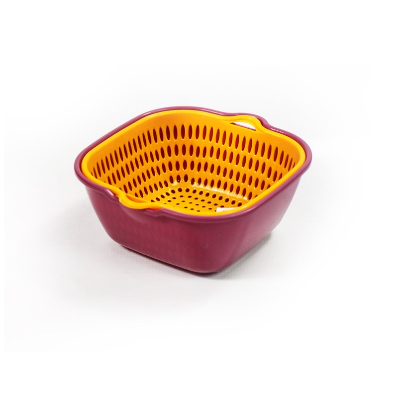 Kitchen Bowl with Strainer 2pc Set 19×7.5cm Assorted