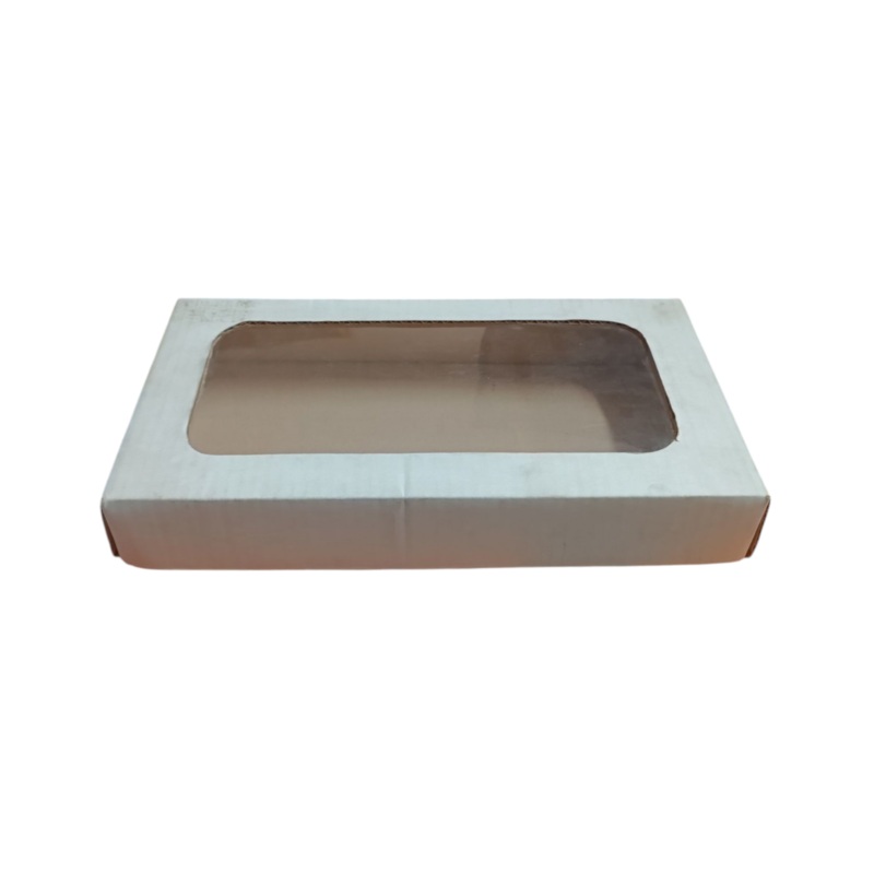 Macaron Display Gift Box Corrugated  17x33x5cm with PVC Window