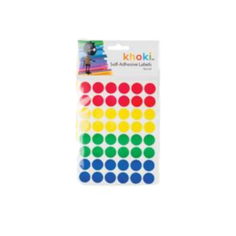 Khoki Self Adhesive Labels Dot Round 40pack