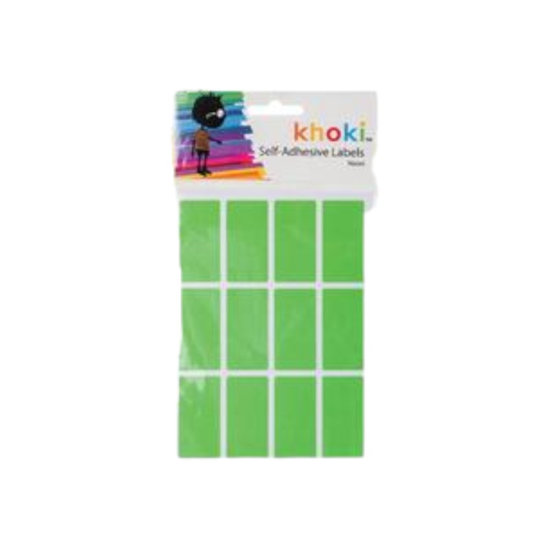 Khoki Self Adhesive Neon Labels 12pack