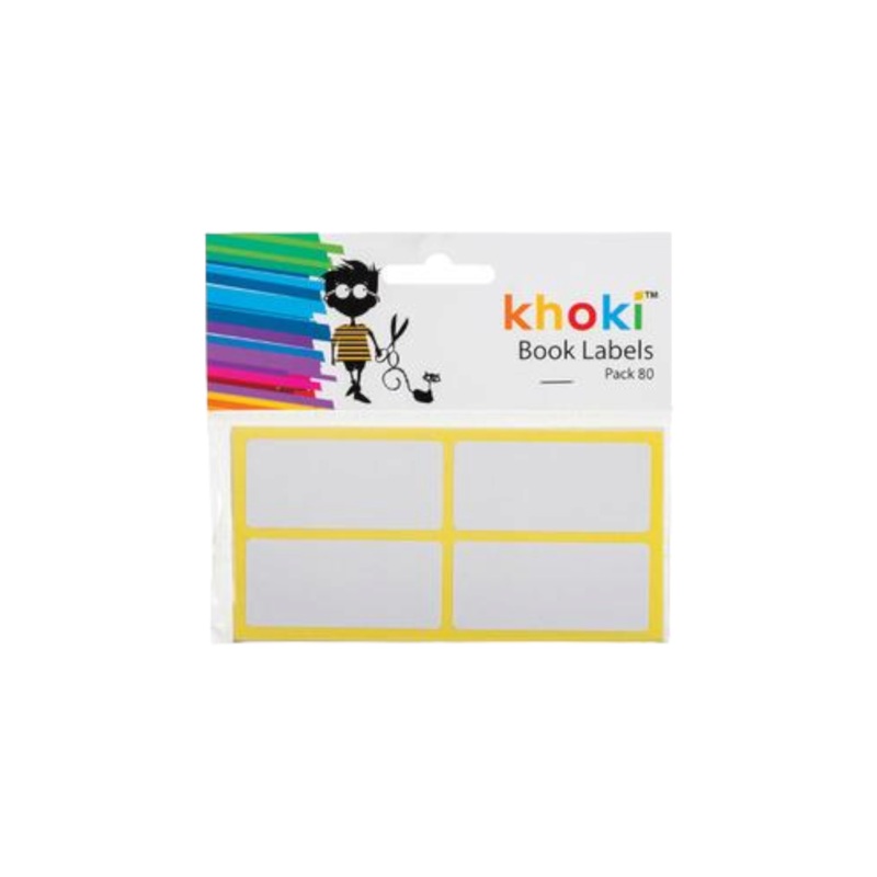 Khoki Self Adhesive No Border Labels Rectangle 80pack
