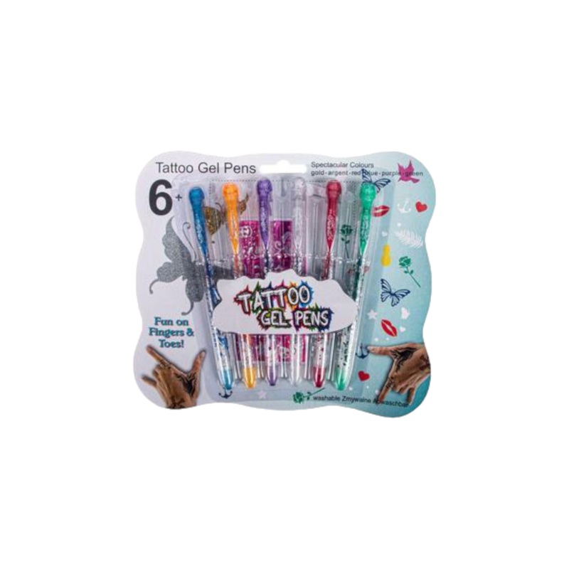 Novelty Tatoo Gel Stencil Pen 6pcs