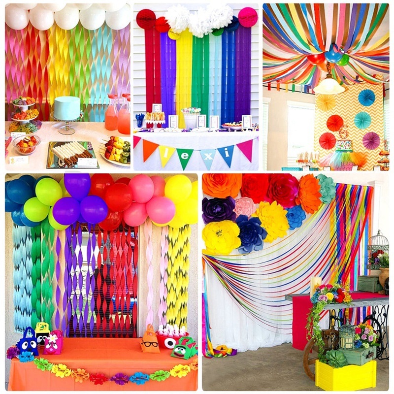 Party Paper Streamers  2.5cmx12m 6pack