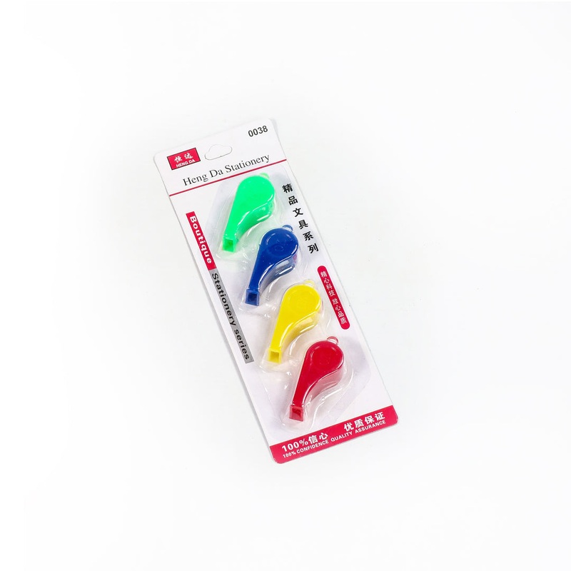 Sports Whistle Plastic 4pack Assorted