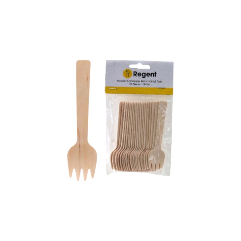 Regent Bamboo Disposable Mini Cocktail Fork 20PCs 110mm 35146