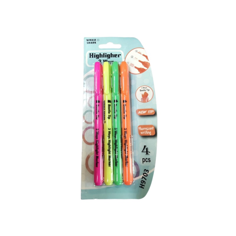 Highlighter 3 Way 4pc