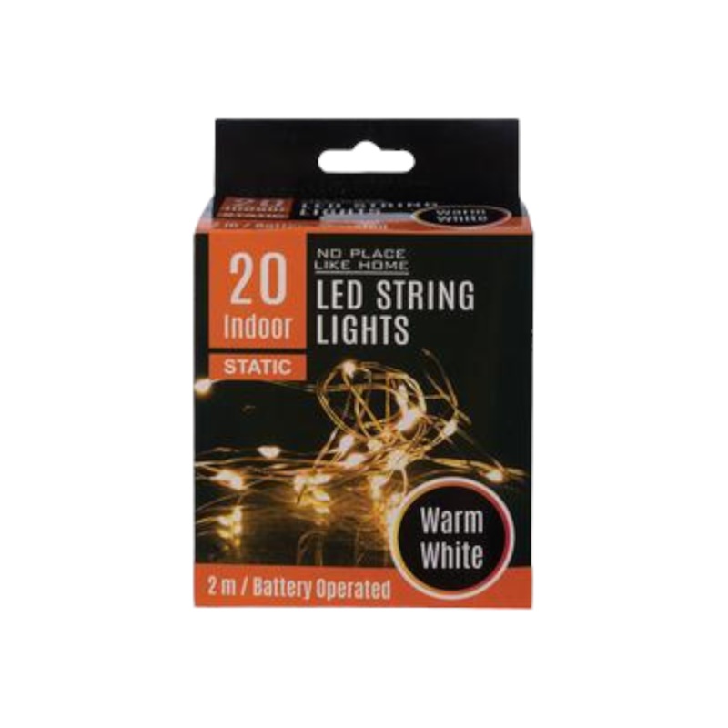LED Fairy Rope Lights 20X Warm White Color 2m Battery Operated