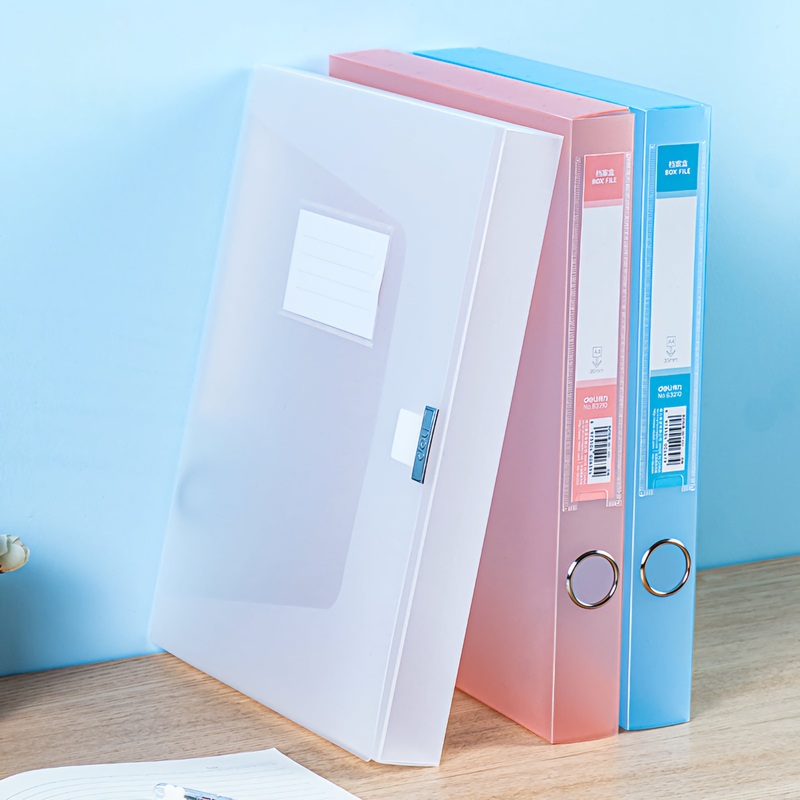 Deli A4 File Box Transparent Color – Holds 350-Sheets