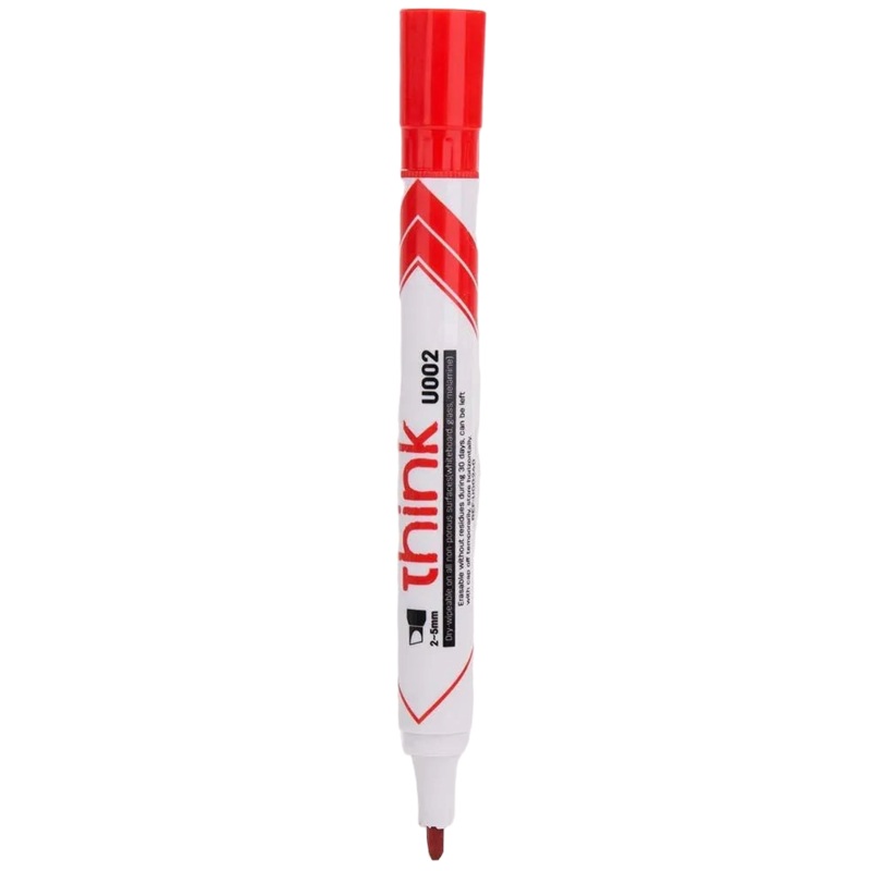 Deli Dry Erase Whitebaord Marker Red Chisel Tip 2.5mm EU00240 1pc