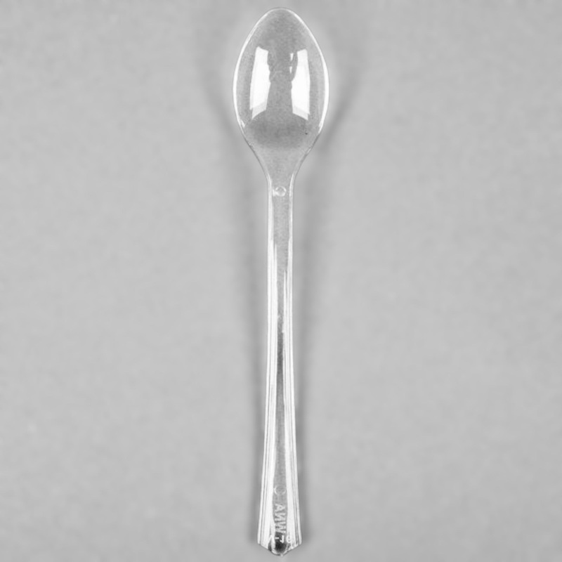Disposable Acrylic Spoon 12cm Clear Wrapped 50pack