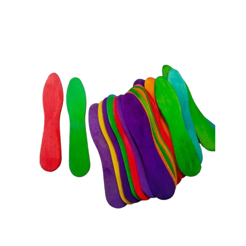Kraft Wooden Ice Cream Spoon Oval 75mm Assorted 50pack