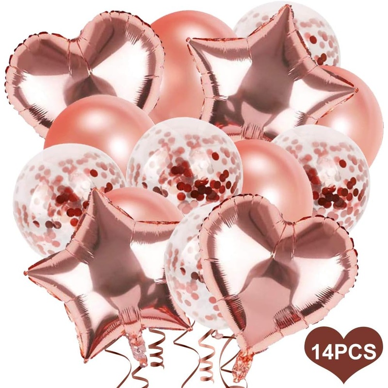 Party Latex Balloon 14pcs Set Rose Gold