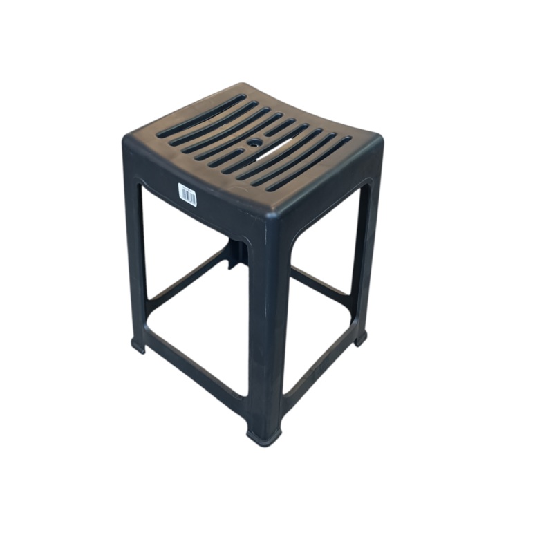 Plastic Stool Black Recycled Buzz