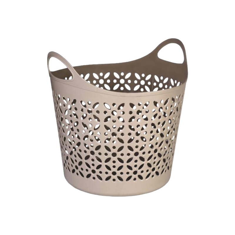 Tote Laundry Basket Plastic White JO0648CR