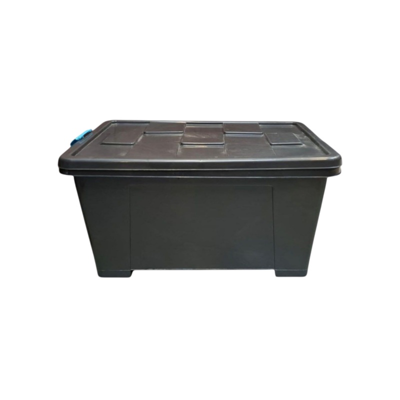 30L Storage Container Black with Clip Lid