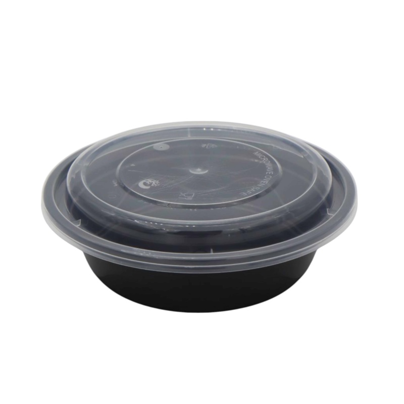 Black Disposable Plastic Takeaway Lunch Box with Clear Lid 10pack