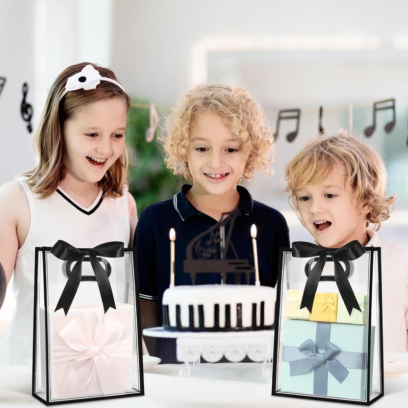 Clear PP Plastic Gift Bag with Die Cut Handles 35x24x10cm