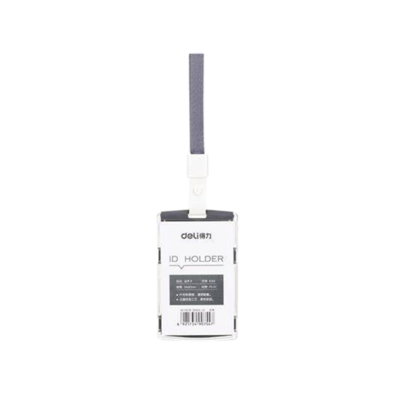 Deli Name Badge with Lanyard Black ID Holder