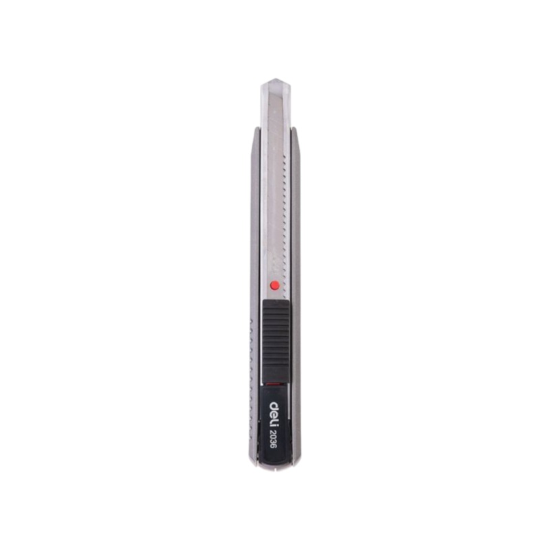 Deli Retractable Utility Knife Cutter with 13 Snap Off Blades Grey