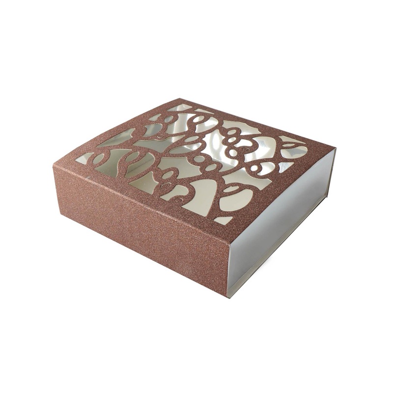 Designer Paper Glitter Gift Box 14x14x4cm