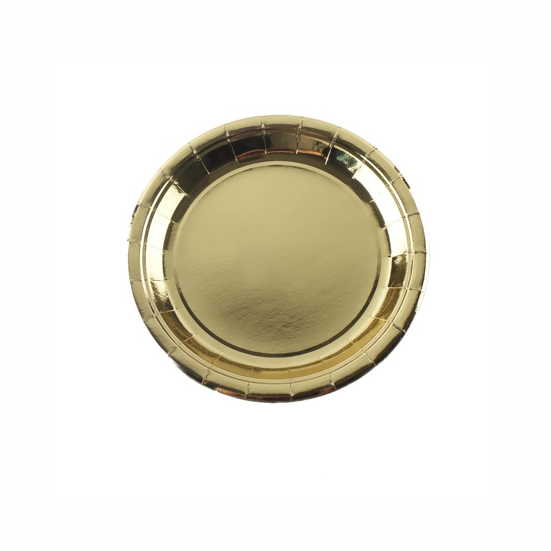 Disposable Party Paper Plates Gold 9Inch 23cm 10pack