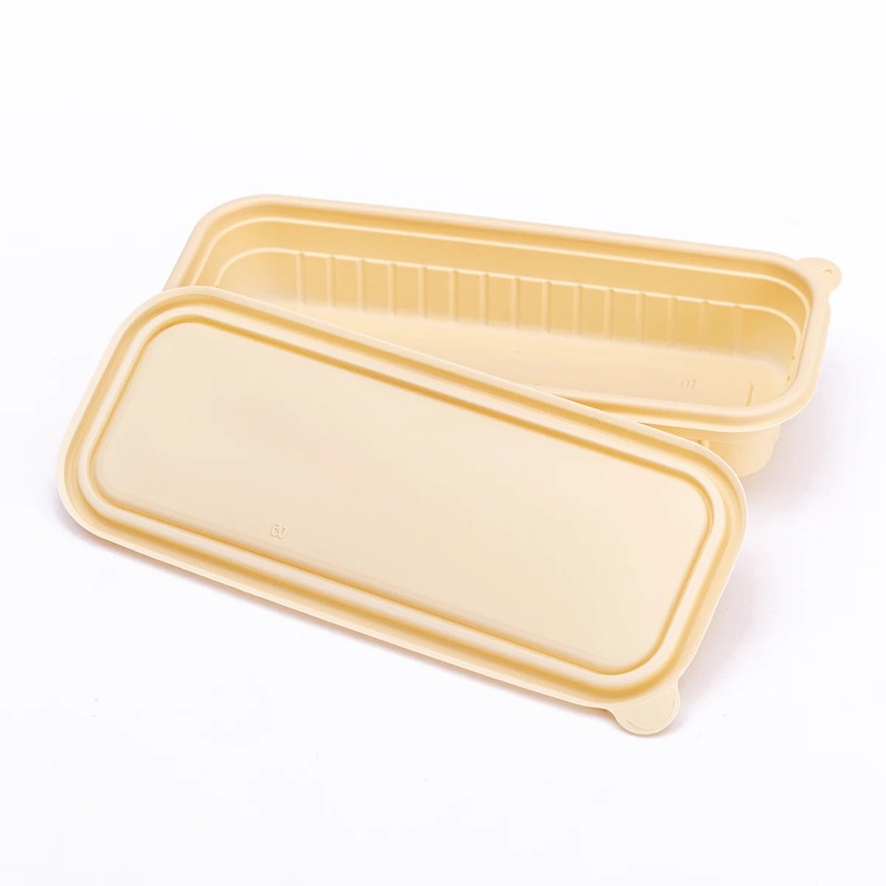 Disposable Plastic Food Tray with Lid 24x10cm 10pack