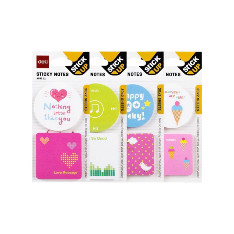 Sticky Notes 51x51Mm 2×30 Sheets Assorted
