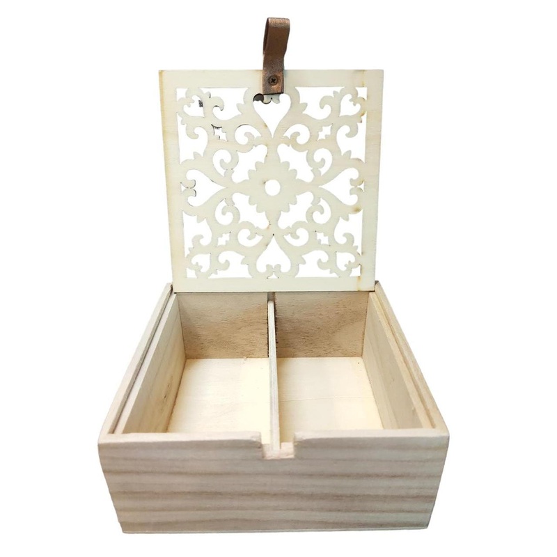 Wooden Gift Jewellery Gift Box Square Shape 12x12x5cm