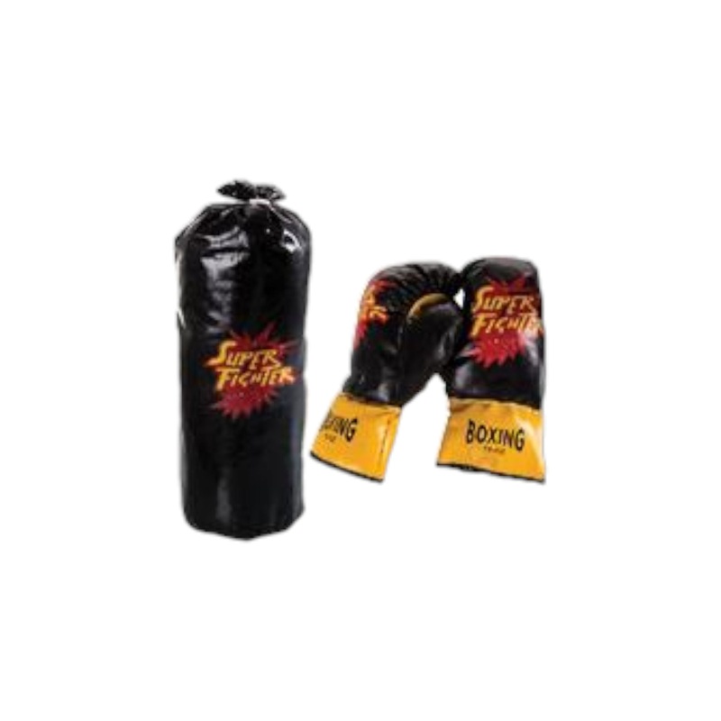 Boxing Gloves & Punching Bag 3pc Set