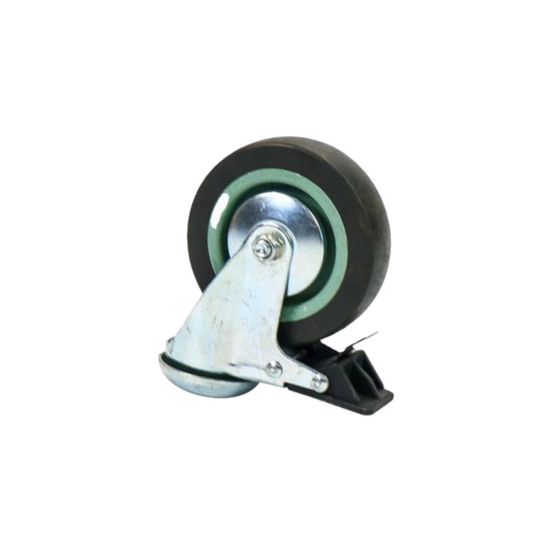 Castor Wheel 100mm Rubber Bolt Hole Plastic Brake